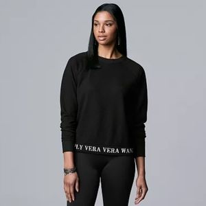 🆕 Simply Vera Wang Logo Banded Crewneck Sweater